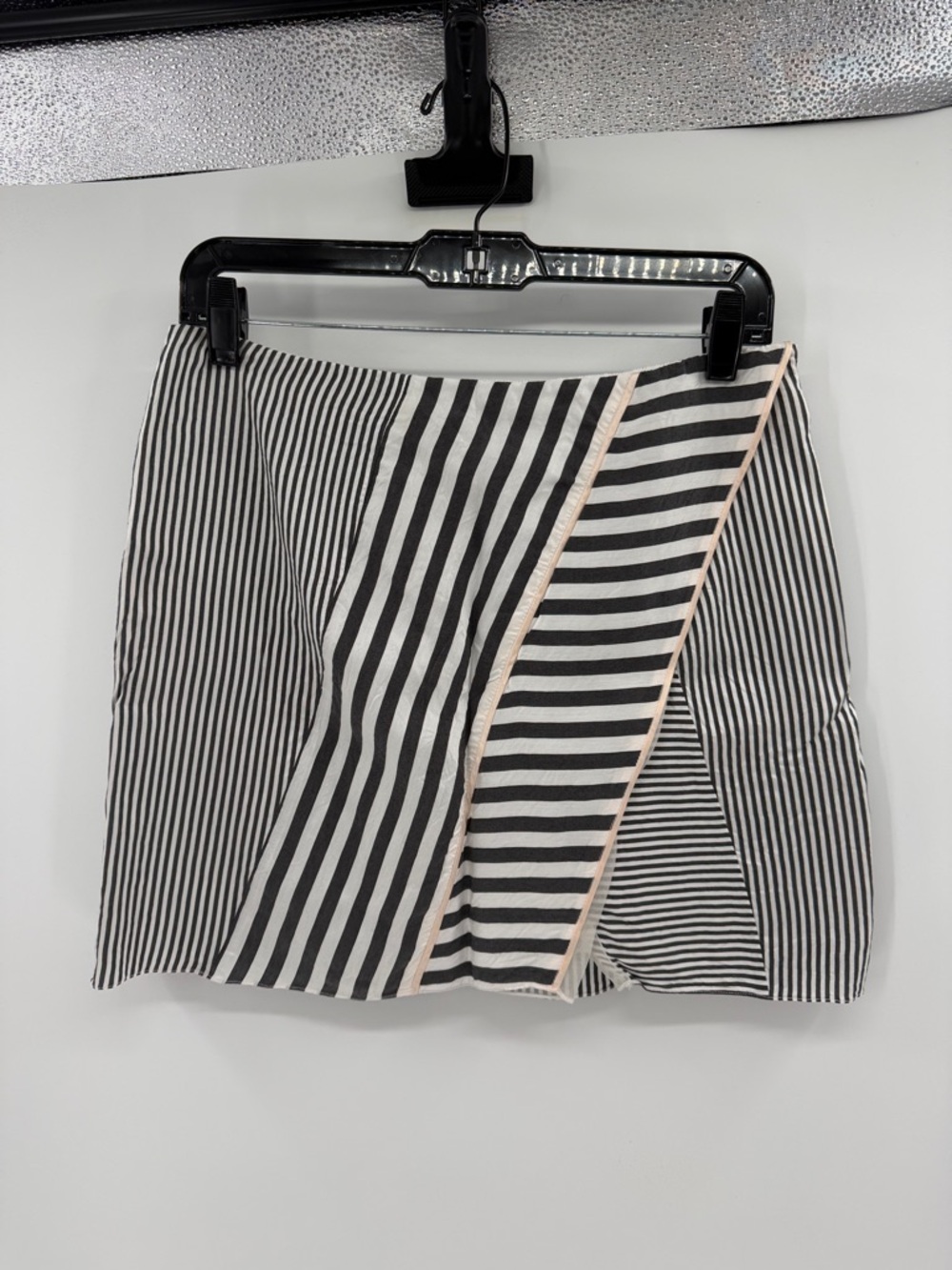 La Ligne Women's Stripe Mini Skirt - Black/White - Large
